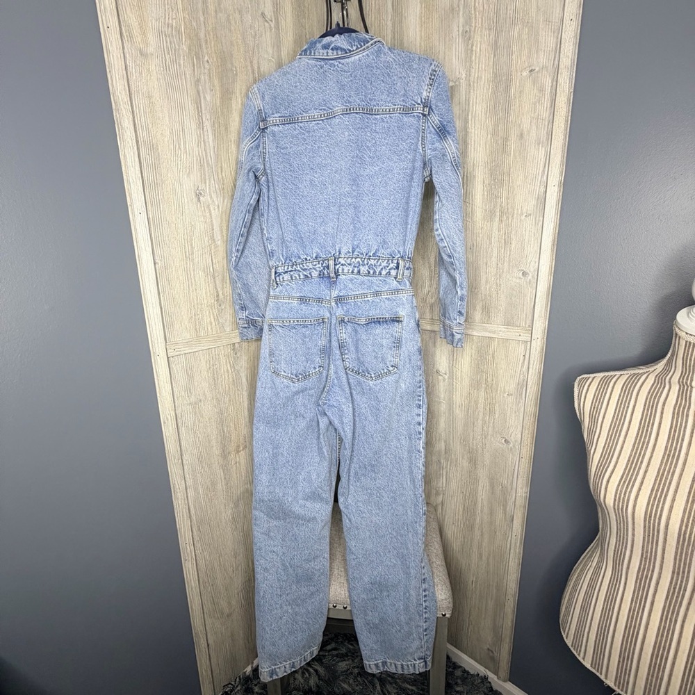 Zara Light Blue Denim Jumpsuit - Picture 7 of 8